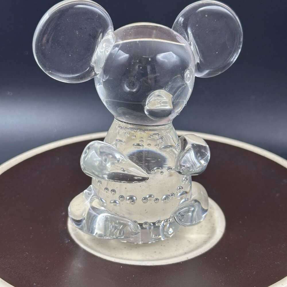 Vtg American Cut Crystal Bear Paperweight Figurine Bullicante Bubbles Taiwan 4"